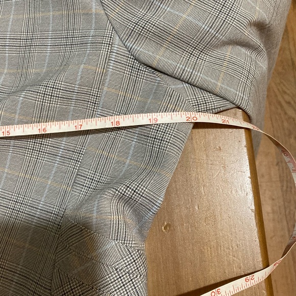 Larry Levine Notch Collar Blue Gray plaid 3 button Classic Blazer Jacket sz12 - Picture 13 of 15